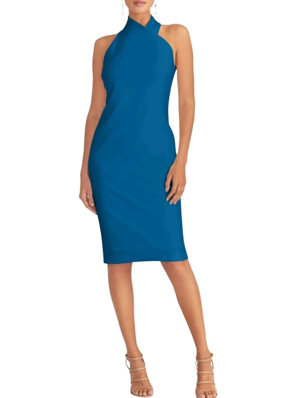 NWT Rachel Roy Teal Green Sleeveless Midi Sheath Dress Size XS